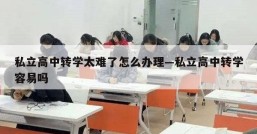私立高中转学太难了怎么办理—私立高中转学容易吗