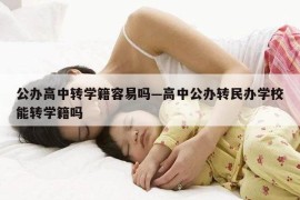 公办高中转学籍容易吗—高中公办转民办学校能转学籍吗